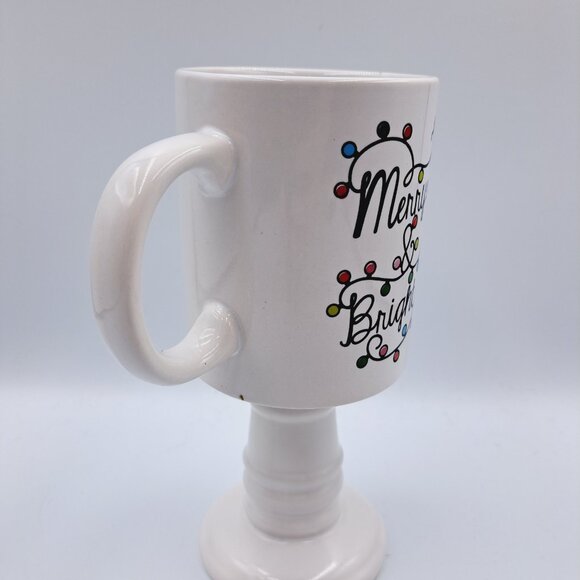 Merry & Bright Holiday Christmas Lights White Coffee Tea Mug - Picture 3 of 5